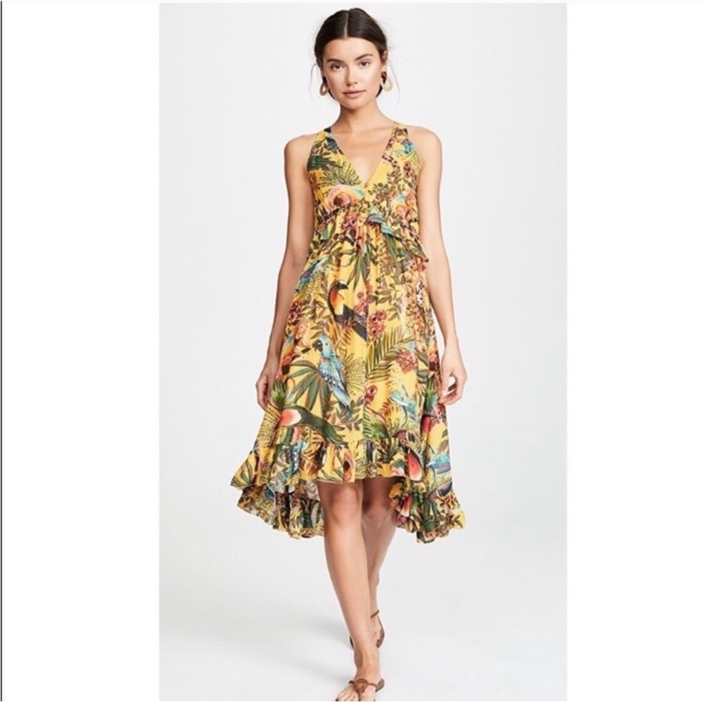 Worn once for occasion.  FARM Rio Into the Wild Midi Dress